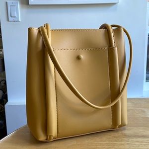 Expressions NYC Women’s Purse - Mustard Yellow, Vegan Leather/Minimalist
